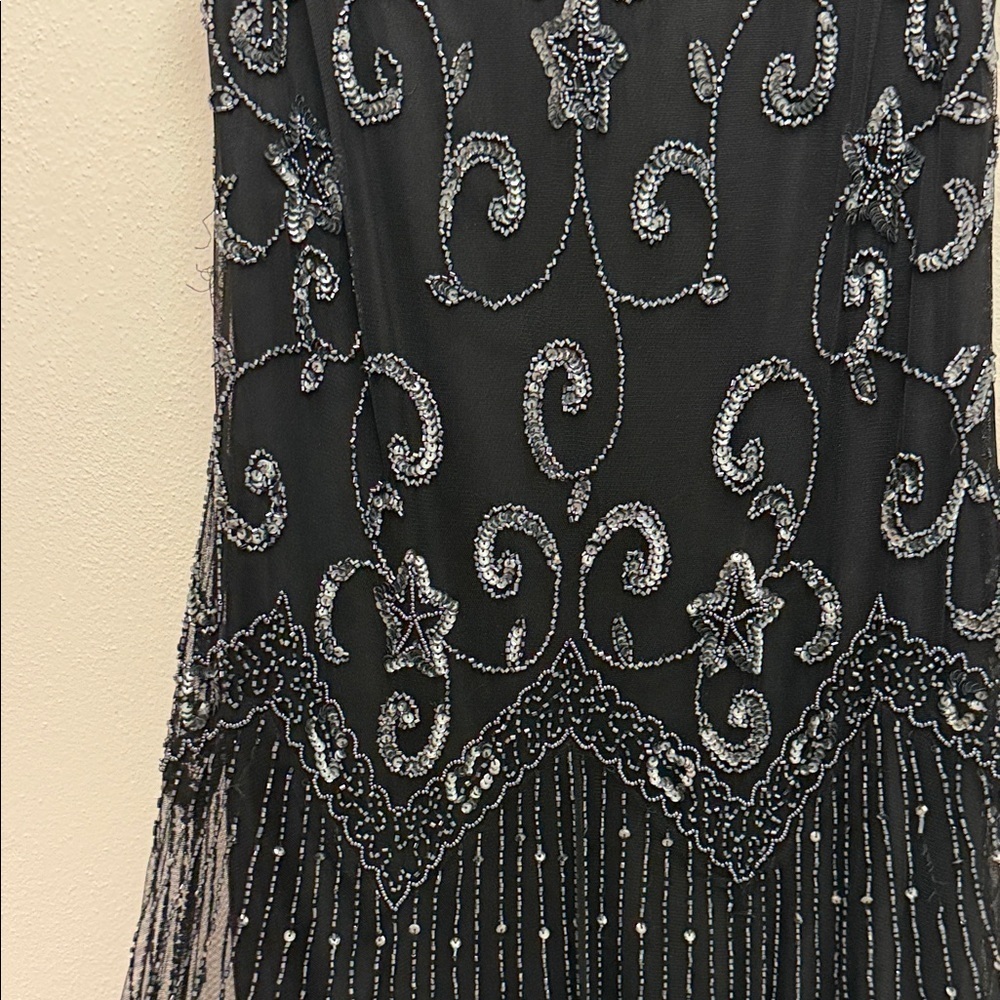 J Kara Black and Silver Beaded Midi Dress - Picture 4 of 6